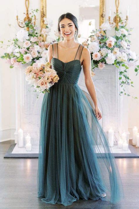 Pippa Dress, Wedding Parties Colors, Maxi Dress Wedding Guest, Maid Of Honour Dresses, Tulle Bridesmaid Dress, Bridesmaid Dress Colors, Formal Outfits, Romantic Bride, Dress Home