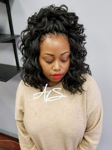 #crochetbraids Kima Ocean Wave Full gallery on IG @braidedbyava 312 273 8826 Chicago stylist Crochet Braids Hairstyles Curls, Kima Ocean Wave, Cutest Hairstyles, Ocean Wave Crochet, Crotchet Styles, Ocean Wave Crochet Hair, Loose Crochet, Workout Hair, Vacation Hair