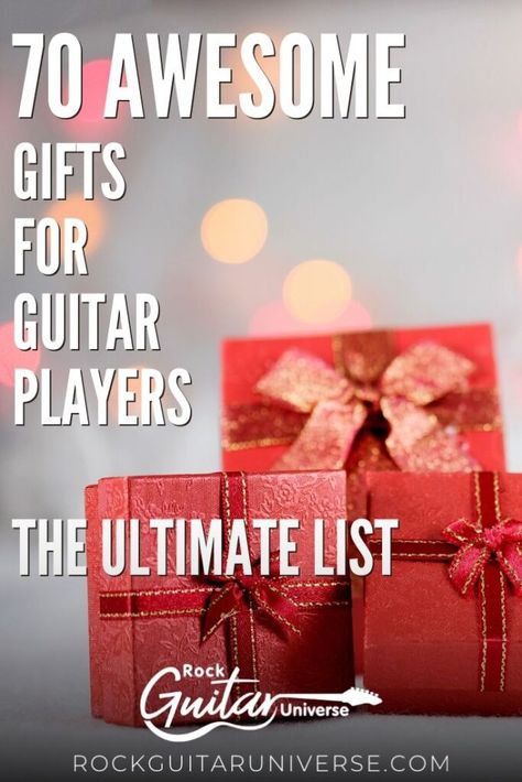 The holidays are upon us and everyone wants to give something special to their loved ones. If your loved ones happened to be a guitarist and you are not sure what to give them you can check these 70 awesome gifts for guitar players #guitar #guitarplayer #holiday Christmas Gift Ideas For Guitar Players, Gifts For A Guitar Player, Gifts For Guitar Lovers, Guitar Gift Ideas, Gifts For Guitar Players, Gift For Guitarist, Music Lifestyle, Guitarist Gifts, Guitar Pins