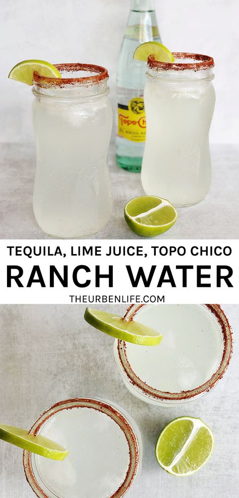 Texas Ranch Water, Ranch Water Cocktail, Ranch Water Recipe, Ranch Water, Texas Ranch, Boozy Drinks, Cocktail Recipes Easy, Travel Tattoos, Cocktail Drinks Recipes