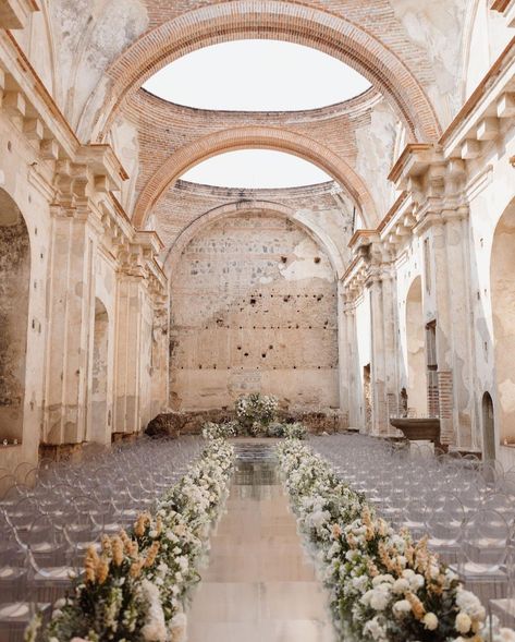 Antigua Guatemala Wedding, Guatemala Wedding, Kelsey Rose, Wedding Church Decor, Black And White Wedding Theme, Courtyard Wedding, Wedding Moodboard, Aesthetic Wedding, Cathedral Wedding