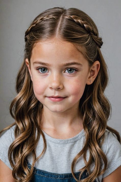 Wedding Hairstyles For Little Kids, Fifth Grade Hairstyles, Girl Hairdos Kids Easy Hair, Formal Hairstyles For Girls Kids, Half Up Girls Hairstyles, Hairstyles For 8 Year Girl, 1st Grade Hairstyles, Cute Hairstyles For Girls Kids Easy, Hair For Kids Girls Easy