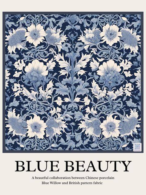 Stunning pattern design that combins the traditional Chinese Blue Willow pattern with the British Fabric pattern Blue Willow Pattern, Beauty Patterns, Blue Beauty, Chinese Blue, Willow Pattern, Porcelain Blue, Blue Willow, Chinese Porcelain, Fabric Pattern