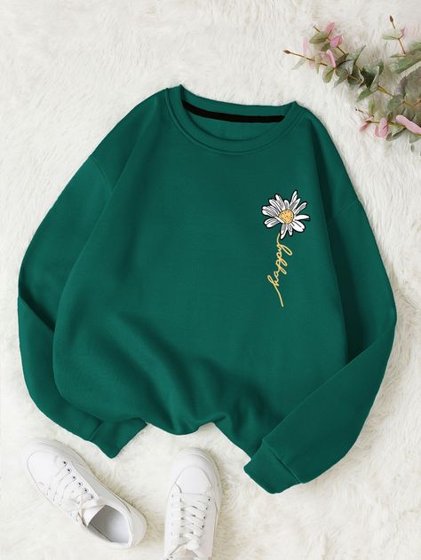 Cute Green Outfits, Trendy Hoodies, Women Sweatshirts, Muslimah Fashion Outfits, Fashionista Clothes, Easy Trendy Outfits, Causual Outfits, Cute Sweatshirts, Fabric Floral