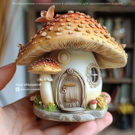 Pumpkin Fairy House, Egg Artistry, Fairy House Crafts, Glitter Wall Art, Clay Fairy House, Mushroom Crafts, Fairy House Diy, Fairy Art Dolls, Clay Fairies