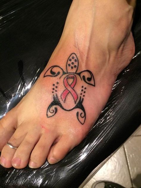 21+Small & Simple Turtle Tattoo Designs | Page 2 of 3 | PetPress Lymphoma Tattoo, Tortoise Tattoo, Pink Ribbon Tattoos, Mastectomy Tattoo, Turtle Tattoo Designs, Band Tattoos, Ribbon Tattoos, Best Tattoos For Women, Turtle Tattoo