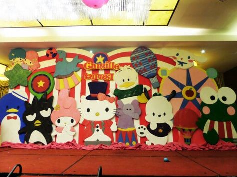 Hello Kitty Carnival Themed Stage Styro Backdrop Hello Kitty Carnival Theme, Hello Kitty Carnival, Carnival Theme, Kitty Party, Hello Kitty Party, Carnival Themes, Cat Party, Baby Cake, Advent Calendar