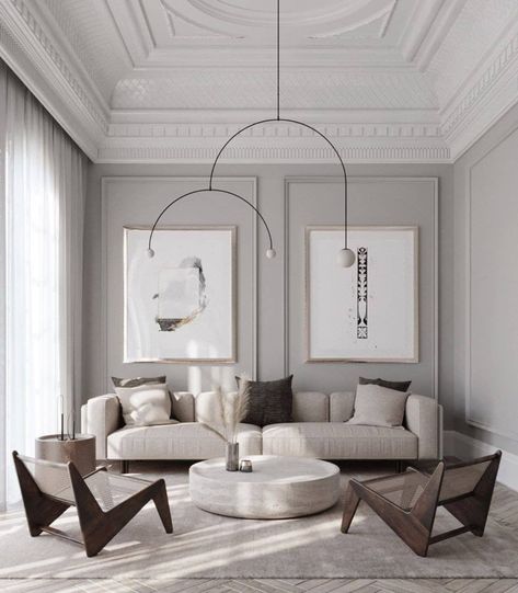 White Abstract Art, Wuxi, Style Deco, Elegant Living Room, Elegant Living, Living Room Inspo, Living Room Grey, Living Room Inspiration, Luxury Living Room