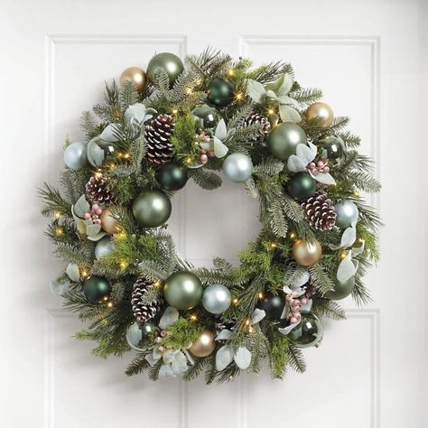 Green And Gold Christmas Decor, Green And Gold Christmas, Decoration Ideas Christmas, Green Christmas Tree Decorations, Gold Christmas Decor, Faux Christmas, Christmas Accents, Shatterproof Ornaments, Grandin Road