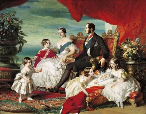 A painting of Queen Victoria, Prince Albert and their family in 1846, by Franz Xavier Winterhalter Franz Xavier Winterhalter, Queen Victoria's Daughters, Louis Mountbatten, Victoria's Children, Queen Victoria Children, Prins Albert, Franz Xaver Winterhalter, Era Victoria, Queen Victoria Family