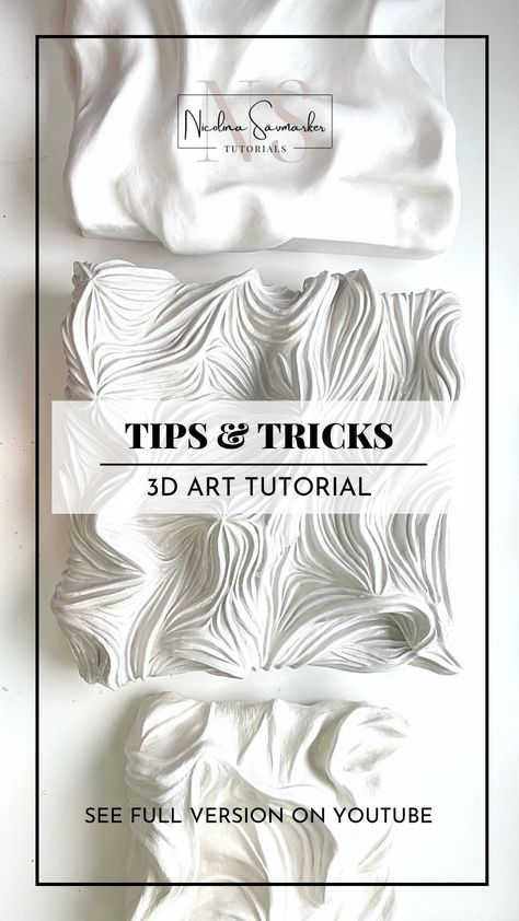 DIY • TUTORIALS • 3D ART on Instagram: “HOW TO: CREATE & BLEND MY MIXTURE 🤍 Updated Version! Mix the plaster and water first before adding the spackle/wall filler. Ingredients: • …” Texture Art Projects, 3d Art Digital, 3d Canvas Art, Texture Painting Techniques, Drywall Art, Diy Abstract Canvas Art, Wood Wall Art Diy, Plaster Sculpture, Plaster Wall Art