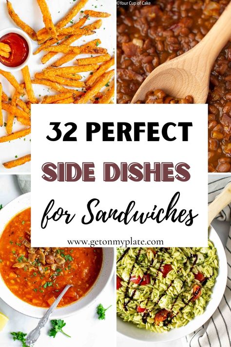 Side Dishes With Wraps, Sides With A Sandwich, Muffaletta Sandwich Sides, Side Dishes With Sandwiches Dinners, Side For Sliders, Sides To Go With Chicken Sandwiches, Sides With Grilled Cheese, Healthy Sides With Sandwiches, Panini Side Dish