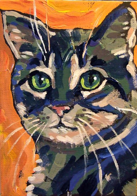 Animal Paintings Acrylic, Cat Portrait Painting, Cat Paintings, The Black Cat, Black Cat Art, Cat Artwork, Cat Art Print, Cats Illustration, Cat 2