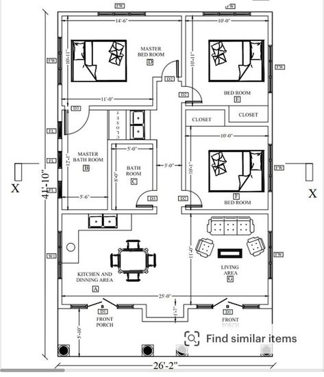 3 Bed Apartment Floor Plan, 3 Bedroom Apartment Floor Plan, Small Apartment Floor Plans, Floor Plan Sketch, Small Apartment Plans, Flat Plan, Mini Cabin, Japanese Apartment, 3 Bedroom Floor Plan