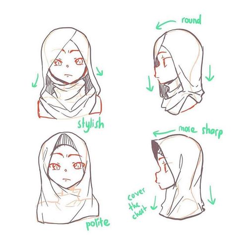 Cotton Hijab, Hijab Drawing, الفن الرقمي, Bella Square, Anak Haiwan, Clothing Reference, Seni Dan Kraf, Anime Muslim, Art Tools Drawing