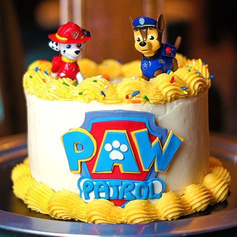 Paw Patrol Birthday Cake | Mayhem in the Kitchen! Paw Patrol Chase Cake, Paw Patrol Cupcakes, Paw Patrol Birthday Cake, City Cake, Bake A Cake, 4th Birthday Cakes, Torte Cupcake, Paw Patrol Cake, Paw Patrol Birthday Party