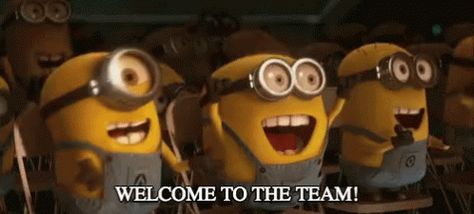 Minions Excited GIF - Minions Excited WelcomeToTheTeam - Discover & Share GIFs Gracias Gif, Congratulations Gif, Merci Gif, Minion Humor, Minion Humour, Yellow Minion, Bisous Gif, Minion Gif, The Minions