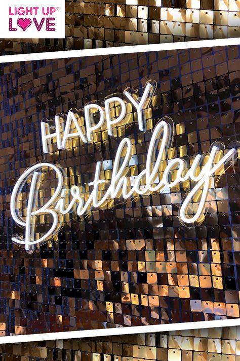 Birthday Neon Party, Neon Sign Tumblr, Neon Party Decor, Happy Birthday Neon Sign, Birthday Neon Sign, Happy Birthday Neon, Hollywood Birthday, Happy Birthday Sign, Birthday Lights