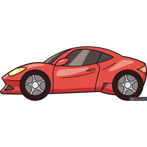 How to Draw a Sports Car Car Drawing Ideas, Sports Car Drawing, New Drawing Ideas, Drawing With Color, Easy Drawing Guides, Drawing Steps, Drawing Guides, Car Drawing, Easy Drawing Tutorial