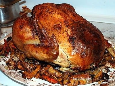 Turkey Giblets, Greek Turkey, Butterball Turkey, Stuffed Turkey, Date Night Recipes, Feel Good Food, Roast Chicken Recipes, Greek Food, Greek Style