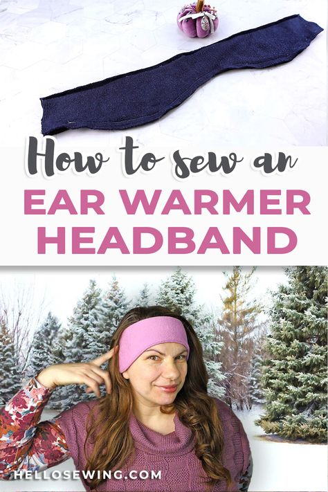 girl wearing fleece ear warmer Fleece Sewing, Fleece Sewing Projects, Advanced Sewing Projects, Diy Mittens, Ear Warmer Pattern, Headband Ideas, Fleece Projects, Sewing Hats, Sewing Tricks