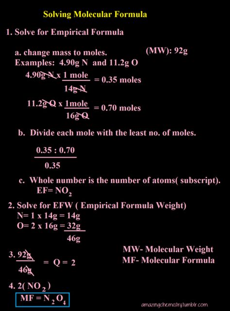 Solving molecular formula Molecular Formula Chemistry, Gen Chem, Chem Notes, Molecular Mass, Element Chemistry, Chemistry Study Guide, Teaching Chemistry, Study Related, Amazing Facts