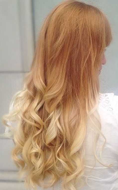 strawberry+blonde+into+white+blonde+ombre+for+long+hair Strawberry Hair Color, Blonde Hair Color Chart, White Ombre Hair, Strawberry Blonde Ombre, Long Ombre Hair, Dark Strawberry Blonde, Blonde Ombre Hair, Light Strawberry Blonde, Strawberry Blonde Highlights