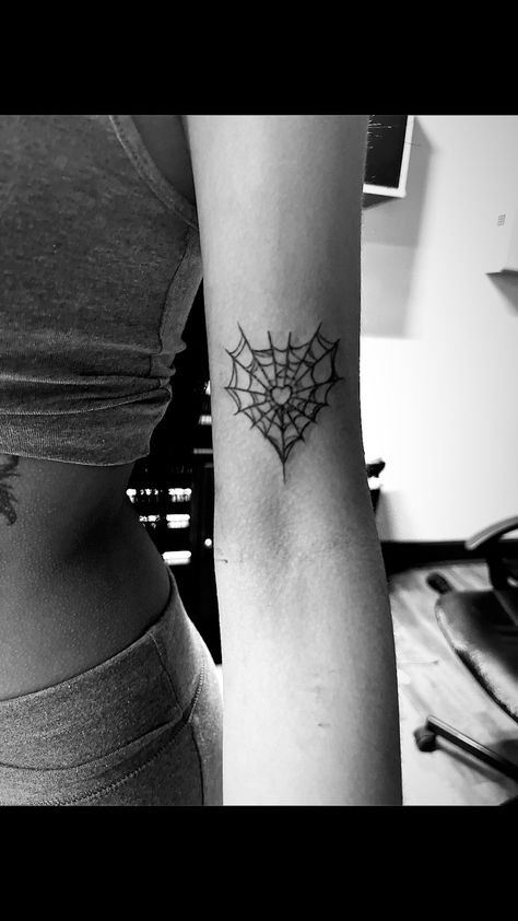 Heart Cobweb Tattoo, Heart Shaped Spider Web Tattoo, Heart Web Tattoo, Spider Web Heart Tattoo, Spider Heart Tattoo, Heart Spiderweb Tattoo, Heart Shaped Spider Web, Heart Spider, Heart Tat