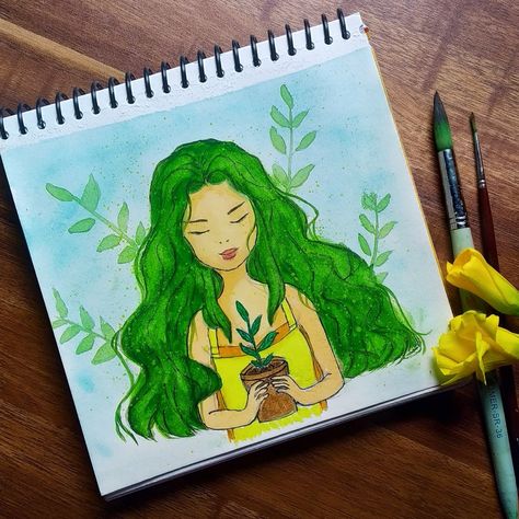 G o G r e e n !! 🌱💚 World Environment day..🌍🌱 . . Material used: Brustro Artist Watercolour @brustro_official . Picture reference: pinterest @pinterestindia . . . #worldenvironmentday2022 #gogreen Environment Day Painting Ideas, Drawing For World Environment Day, Drawing On Environment Day, Drawing On World Environment Day, Drawing For Environment Day, Environment Day Drawing Ideas, World Environment Day Drawings, Environment Drawing Ideas, Environment Day Drawing