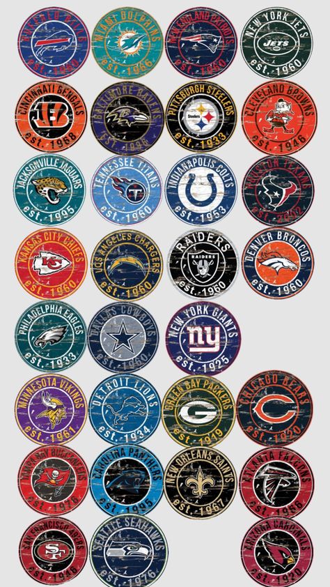 Nfl teams! I couldn't find the Rams or the Commanders Nfl Commanders, Nfl Titans, Nfl Football Logos, Shuffle Board, 32 Nfl Teams, Houston Texans Football, Texans Football, Nfl Teams Logos, Magic Symbols