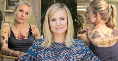 Does Kristen Bell Really Have Tattoos in 2022? Christian Bell, Jennifer Syme, Dax Shepard, Hidden Tattoos, Kristen Bell Tattoos, Facial Tattoos, Food Favorites, Kristen Bell, Real Tattoo