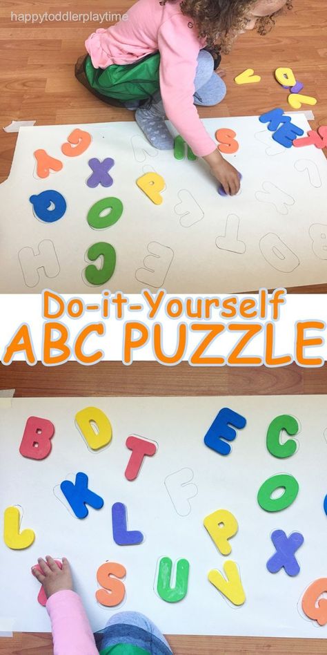 Puzzle Kindergarten, Letters Kindergarten, Abc Puzzle, Alphabet For Toddlers, Alphabet Puzzle, Puzzle Diy, Aktiviti Kanak-kanak, Easy Toddler Activities, Foam Letters