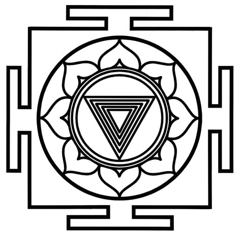 if i ever had the balls for a tattoo... the Hindu Kali Yantra. in red ink. Kali Yantra, Yantra Tattoo, Kali Tattoo, Geometry Mandala, Hindu Symbols, Yoga Tattoos, Kali Ma, Oh My Goddess, Sri Yantra