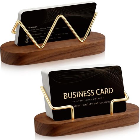 PRICES MAY VARY. Enough to Use: package includes 2 pieces of business card displays, ideal for your business card display, enough quantity for you to use and replace, and you can also share with your family and friends Simple and Stylish Design: the desk business card holder is exquisitely made with smooth borders and an attractive appearance, making it easy to store cards; It is not only a beautiful desktop business card holder, but also a classic decoration for home and office Sturdy Wood Mate Diy Business Card Holder, Small Wooden Projects, Work Desk Organization, Corel Draw Tutorial, Business Card Display, Card Display Stand, Postcard Holder, Wood Business Card Holder, Wood Business Card