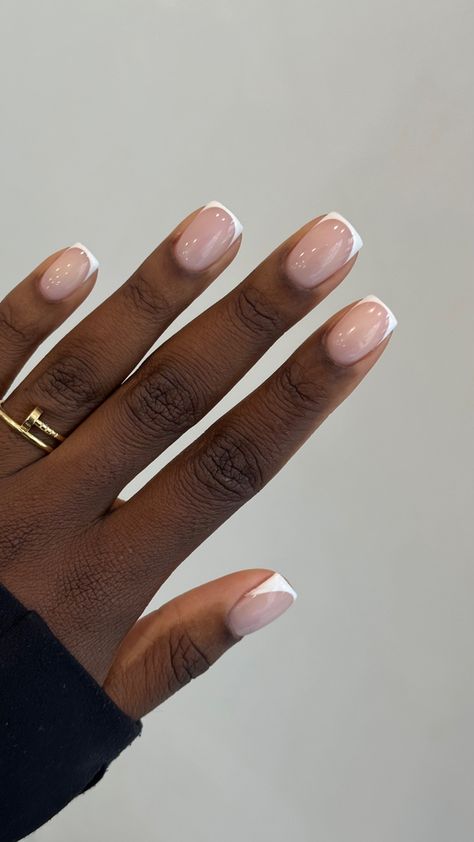 Corporate Nails, Natural Nails Manicure, Gel French Manicure, Cute Short Nails, Work Nails, Classy Acrylic Nails, Short Square Acrylic Nails, Short Acrylic, Striped Nails