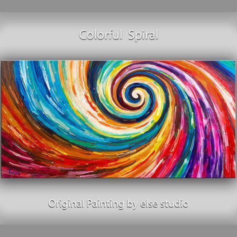 Spiral Painting, Spiral Art, Abstract Painting Techniques, Oil Pastel Paintings, Modern Oil Painting, Energy Art, Acrylic Painting Tutorials, Expressive Art, Lukisan Cat Air