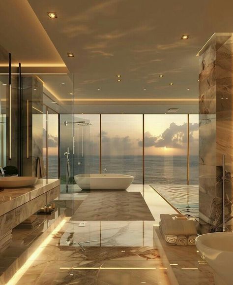 Bathroom Luxury Penthouse Apartment Bathroom, Resort Bathroom Design, Penthouse Apartment Bathroom, Dreamy Bathrooms, Luxury Penthouse Apartment, City Bedroom, Elegant Bathroom Design, Penthouse Interior, Luxury Bathroom Design