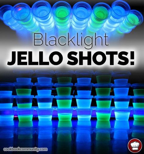 Alcohol Jello Shots, Making Jello Shots, Jello Shots Vodka, Halloween Jello Shots, How To Make Jello, Halloween Jello, Glow In Dark Party, Neon Birthday Party, Glow Birthday Party