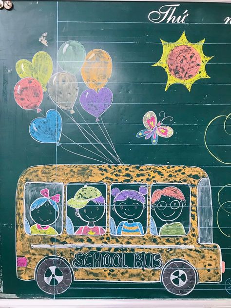 Classroom Chalkboard Ideas, School Chalk Art, Back To School Chalkboard Art, Blackboard Decoration, Birthday Chalkboard Art, School Chalkboard Art, Blackboard Drawing, Chalkboard Wall Art, Blackboard Art