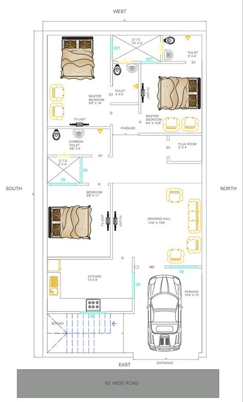 20x40 East Facing House Plan, 3bhk House Plan East Facing, East Facing 3 Bhk House Plan, 3bhk House Plan 1500sqft, 25×60 House Plan West Facing, 30x100 House Plan, 20×50 East Facing House Plan, 25x70 House Plan, 30×60 East Facing House Plan