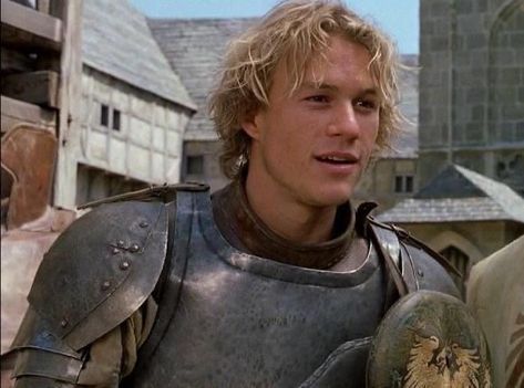 Heath Ledger Poster, A Knights Tale, Knights Tale, Health Ledger, Kaptan Jack Sparrow, A Knight's Tale, 90s Men, Heath Ledger, Another Man