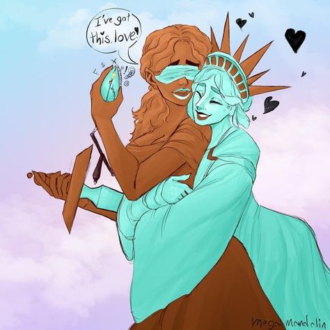 Lady Liberty X Lady Justice, Lady Liberty And Lady Justice, Cute Lgbtq Art, Gay Ships Fanart, Married Life Quotes, Lady Justice, Dibujos Percy Jackson, Lesbian Art, Lgbt Art