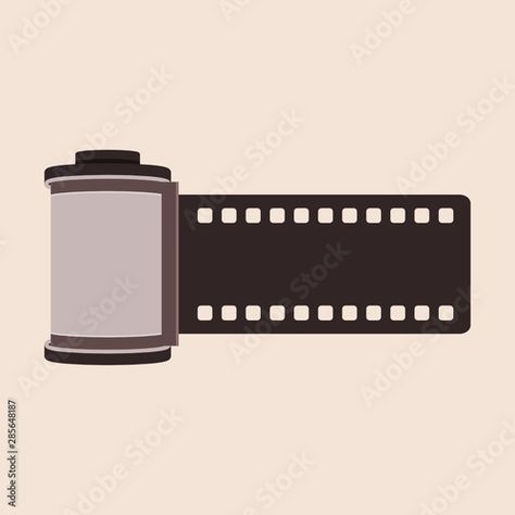 Film Roll Illustration, Camera Film Roll, Background Film, Jade Vine, Photography Concept, Team Logo Design, Film Icon, Illustration Flat, Film Roll