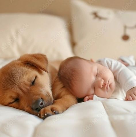 A cute baby sleeping with a puppy🤗🥰🤍🤍 #aiart #baby #funart #aiphoto #cute #sleep #uniquephoto #artisticcreation #love #adobe #adobstock Sleeping Animals Cute, Cute Sleep, Dogs Hugging, Cute Dogs Images, Chubby Babies, Sleeping Puppies, Human Babies, Girl Sleeping, Lord God