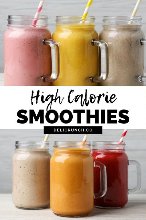 Smoothies For Weight Gain, Protien Smoothies Recipes, Cheap Paleo Meals, High Calorie Breakfast, High Calorie Smoothies, Gain Weight Smoothie, Cheap Vegetarian Meals, High Calorie Snacks, Healthy Weight Gain Foods