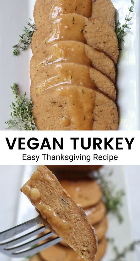 Alternative Thanksgiving Recipes, Seitan Turkey, Turkey With Gravy, Vegetarian Turkey, Thanksgiving Dinner For Two, Vegan Meat Recipe, Vegan Turkey, Vegan Thanksgiving Dinner, Vegan Holiday Recipes