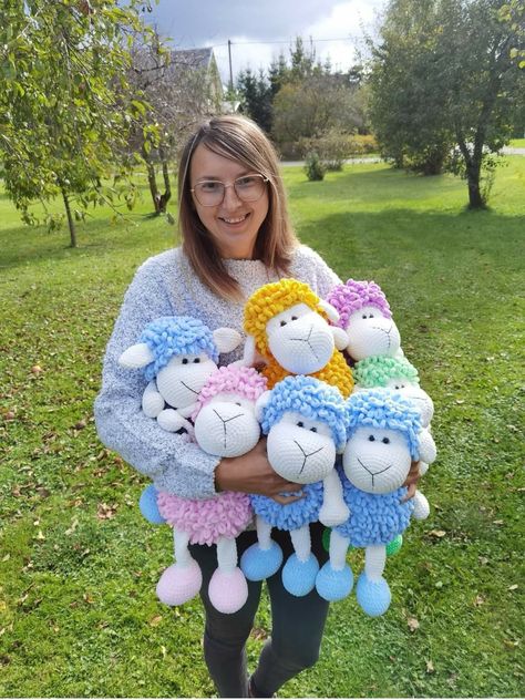 Crochet Sheep Free Pattern, Crochet Lamb Pattern, Crochet Giraffe Pattern, Different Crochet Stitches, Cat Patterns, Crochet Tree, Knitted Toys Free Patterns, Crochet Sheep, Crochet Toys Free