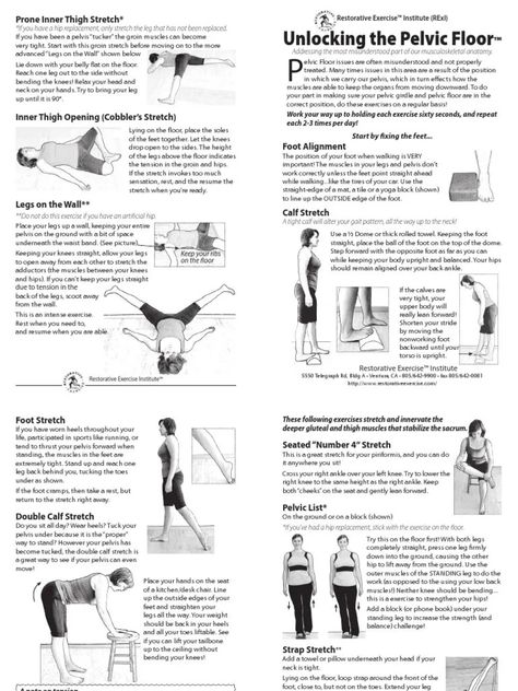 Pelvic floor muscle therapy exercises help you contract and relax the pelvic floor.. Kegel exercises strengthen the pelvic floor muscles.. These exercises also teach you breathing and timing techniques making them more effective.. Uscles play a key role during exercise, but did you know there is a hidden group of muscles, called.You can look new details of Pelvic Floor Physical Therapy Exercises Pdf by click this link : view details Lower Back Physical Therapy Exercise, Yoga Poses For Pelvic Floor Muscle, Pelvic Physical Therapy, Pelvic Floor Therapy Exercise, Pelvis Floor Exercise, Relaxing Pelvic Floor Muscles, Relax Pelvic Floor Muscles, Pelvic Floor Relaxation Exercises, Pelvic Stretches