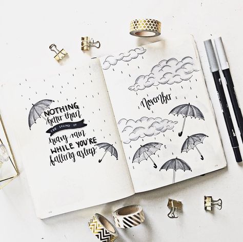 @sofieshandlettering on Instagram: “the quote page next to my cover page for november!:)☁️🙈 what do you think so far about this theme?:)☔️🌧 and do you like rainy days or not…” Quote Page, Doodle Quotes, Bullet Journal Font, Bullet Journal Quotes, Hand Lettering Art, Bullet Journal Aesthetic, Hand Lettering Quotes, Drawing Quotes, Bullet Journal Writing