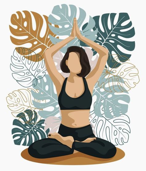 Yoga Painting, Yoga Cartoon, Image Zen, Photoshopped Pictures, Yoga Kunst, Yoga Drawing, Woman Doing Yoga, Yoga Illustration, Yoga Wall Art